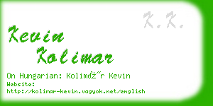 kevin kolimar business card